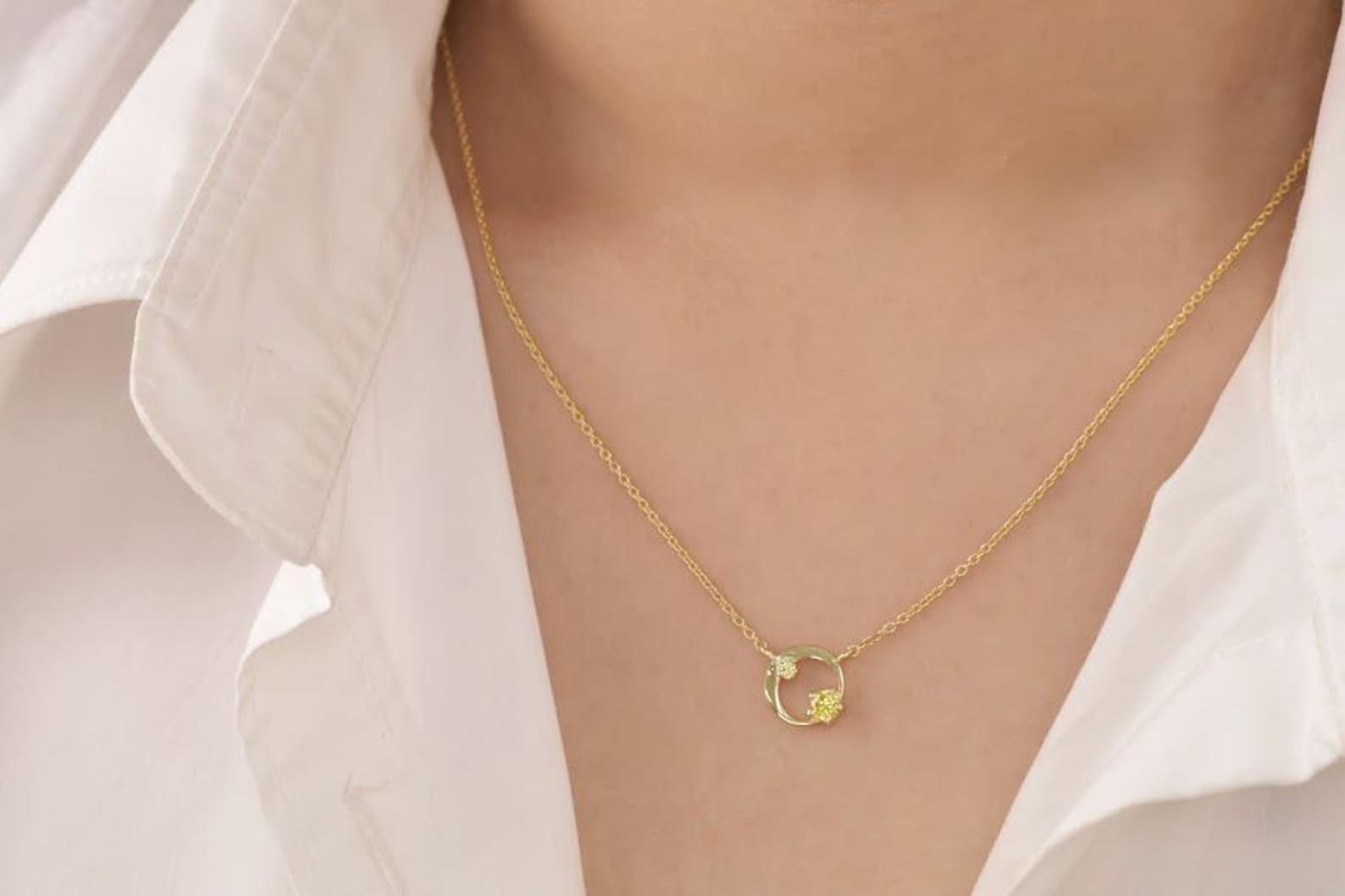 Karma Necklace / Diamond Circle Necklace / Cluster Necklace / Minimalist Necklace / Layering Necklace