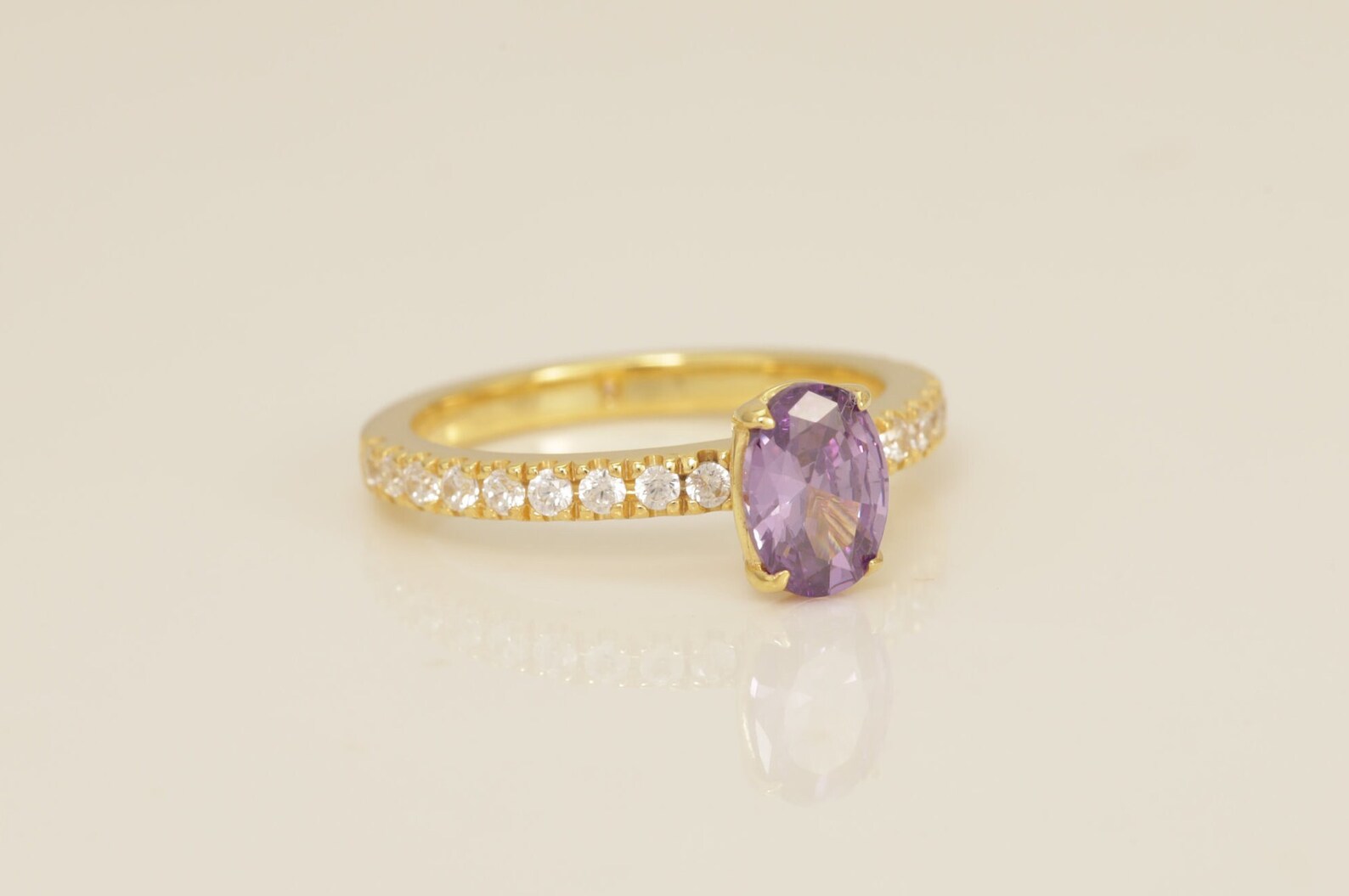 Oval Cut Amethyst Engagement Ring, February Birthstone Ring, Promise ring Gift for Her, Anniversary Gift