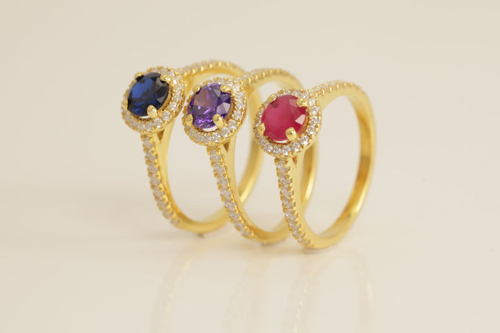 Diamond Halo Ruby Engagement Ring, July Birthstone Ring, Vintage Style Ruby Ring, Bridal Promise Ring for Women, Anniversary Ring