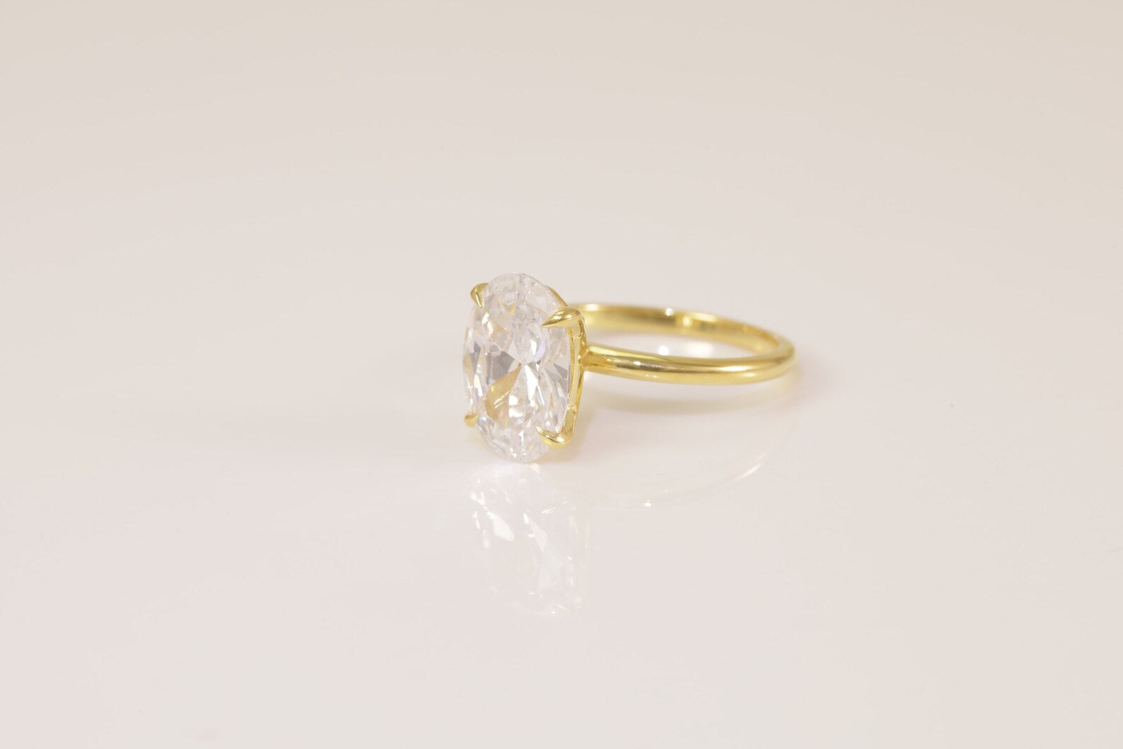 Oval Engagement Ring, Solitaire Ring Gift for Her, Delicate Promise Ring, Anniversary Ring for Women, 5.81ct 3ct 2.50ct 1.25ct 0.75ct