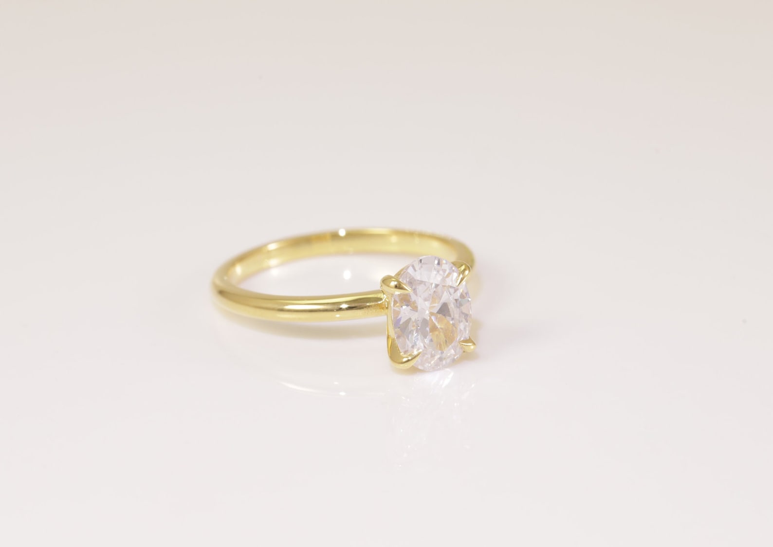 Oval Engagement Ring, Solitaire Ring Gift for Her, Delicate Promise Ring, Anniversary Ring for Women, 5.81ct 3ct 2.50ct 1.25ct 0.75ct