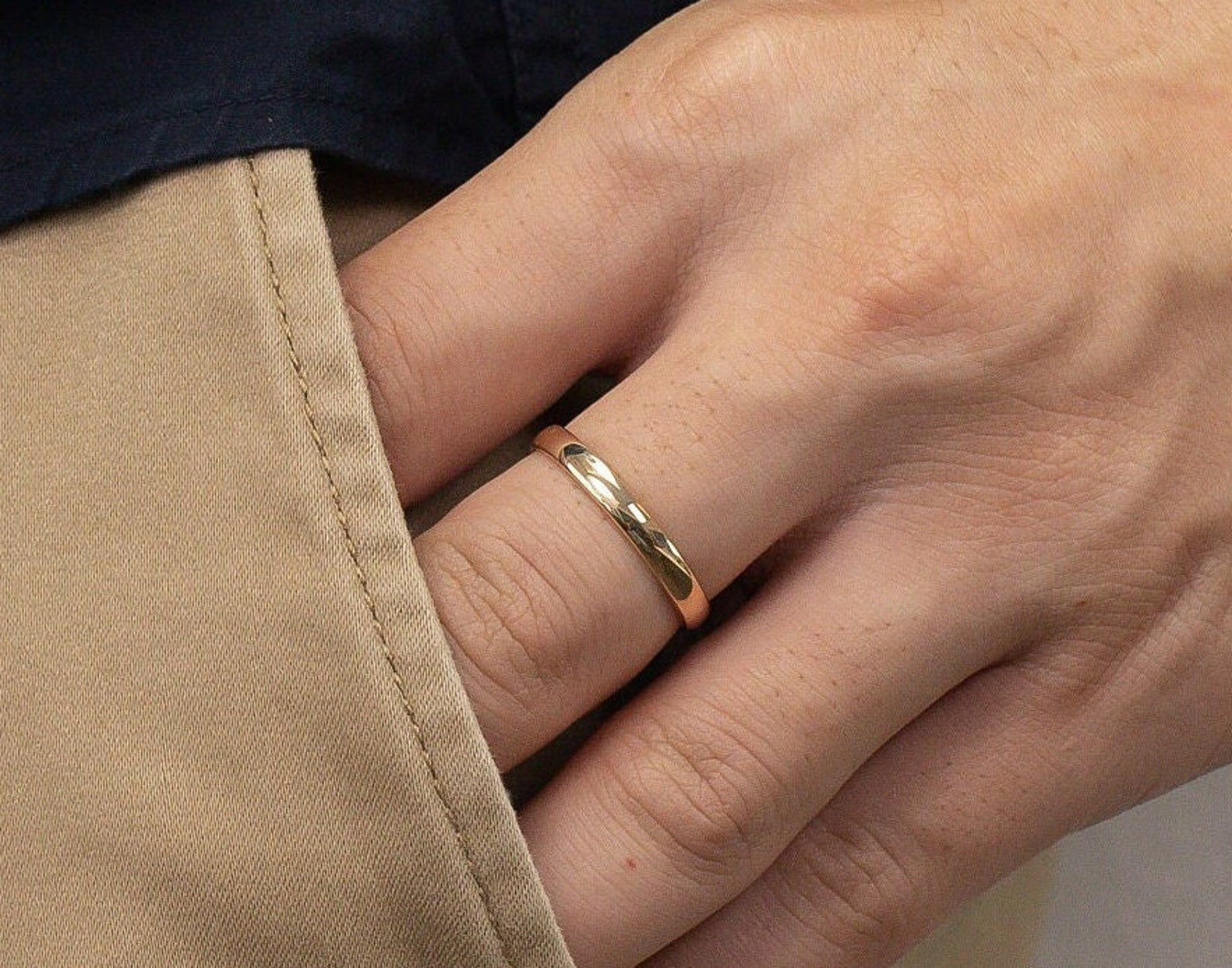 2.8MM Plain Band Wedding Ring, Comfort Fit Plain Wedding Band, Unique Wedding Band for Men, Minimalist Ring