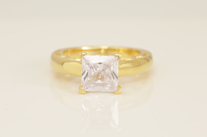 2.0 CT Princess Cut Diamond Engagement Ring, Princess Solitaire Wedding Ring, Bridal Promise Ring for Women, Anniversary Ring