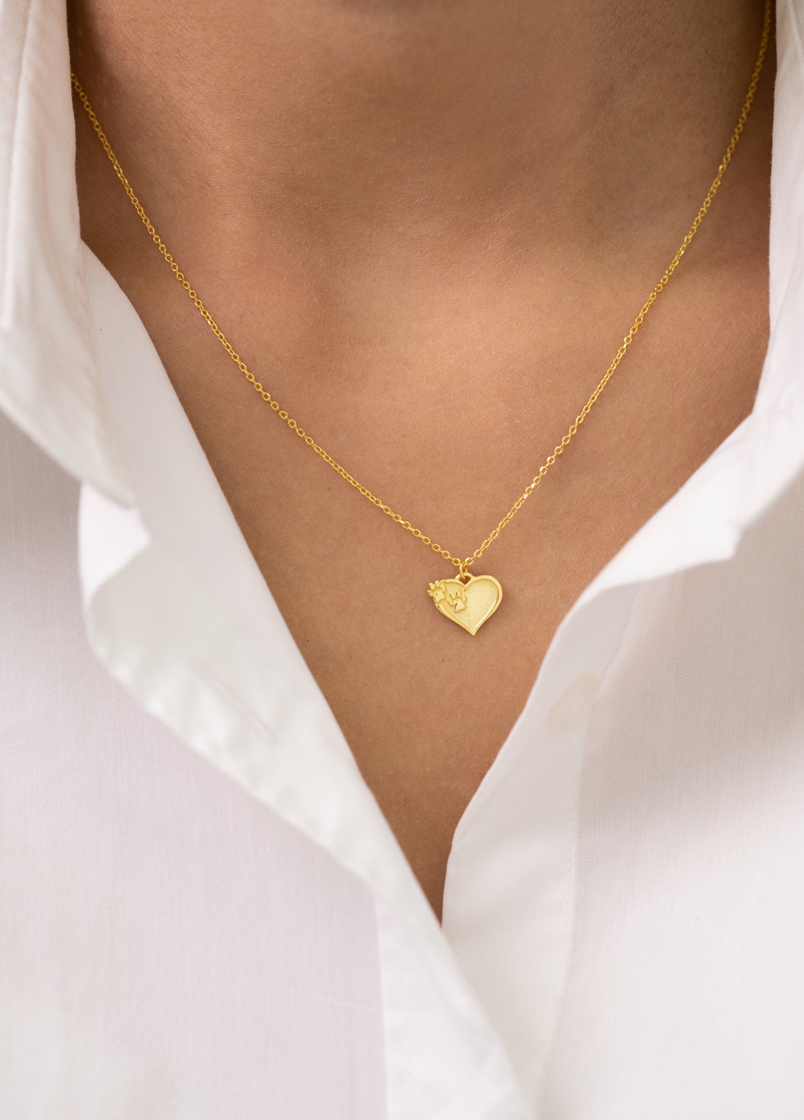 Paw Print Heart Necklace, Pet Memorial Necklace, Cat Lovers Gifts, Dog Lovers Gifts, Cat Paw Necklace