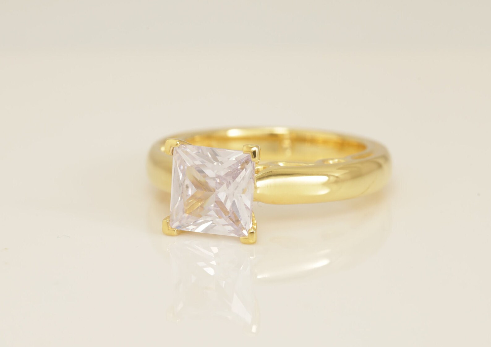 2.0 CT Princess Cut Diamond Engagement Ring, Princess Solitaire Wedding Ring, Bridal Promise Ring for Women, Anniversary Ring