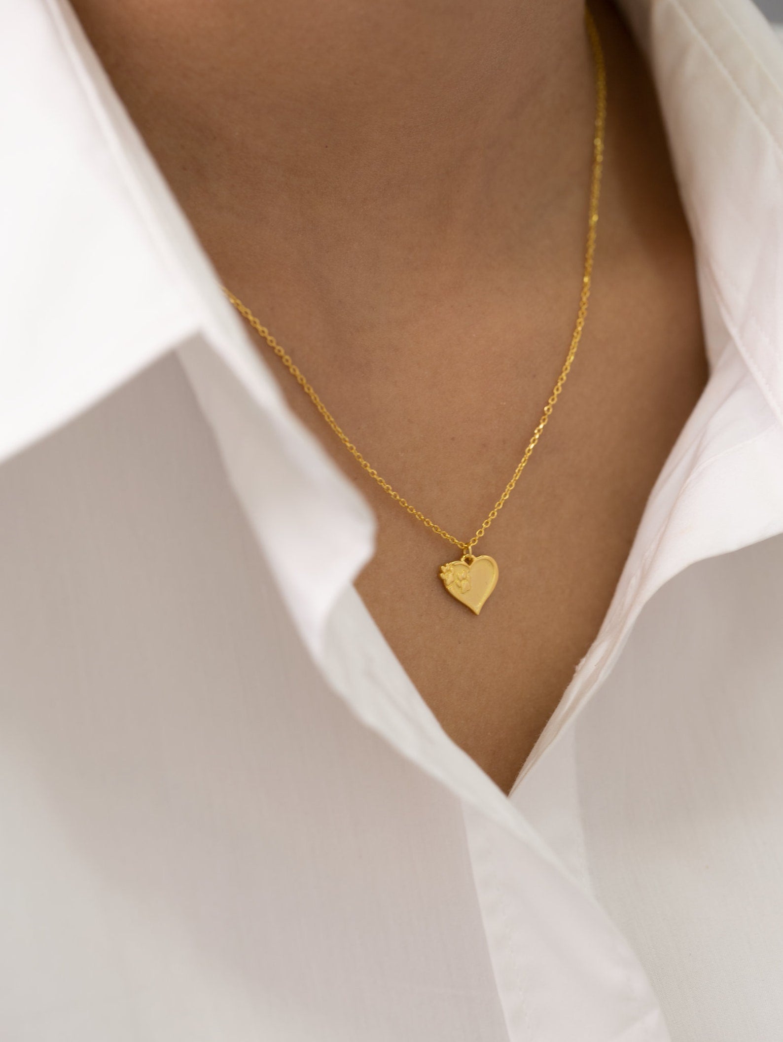 Paw Print Heart Necklace, Pet Memorial Necklace, Cat Lovers Gifts, Dog Lovers Gifts, Cat Paw Necklace