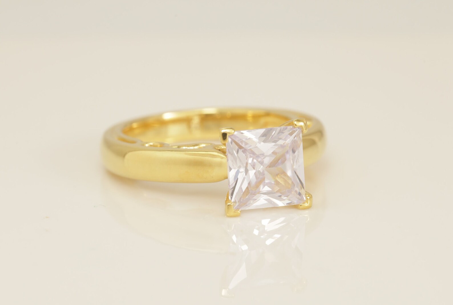 2.0 CT Princess Cut Diamond Engagement Ring, Princess Solitaire Wedding Ring, Bridal Promise Ring for Women, Anniversary Ring