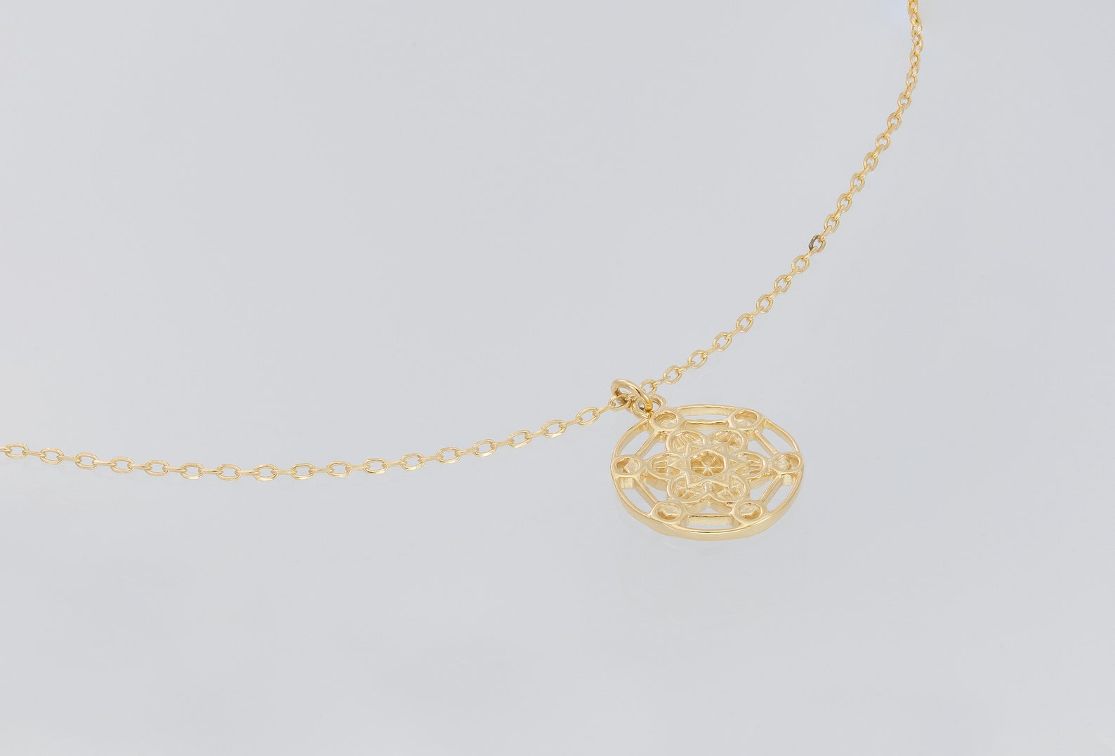 Metatrons Cube Necklace, Sterling Silver Star Necklace, Sacred Geometry Pendant, Archangel Amulet Pendant