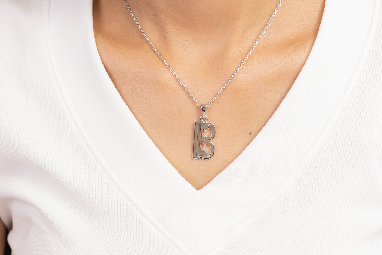 Alto Clef Necklace Pendant , Sterling Silver C Music Note Necklace, Teachers Gift, Thanksgiving Gift, Gift for Musician