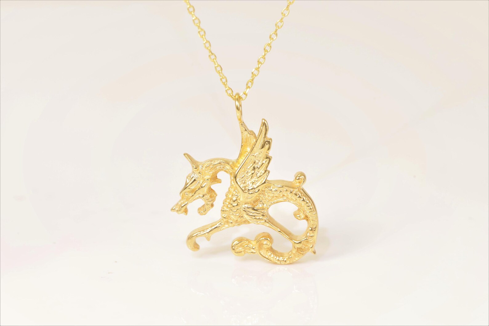 Minimalist Dragon Symbol Necklace, Dragon Charm Necklace, Chinese Mythology, Layering Necklaces, Animal Necklace
