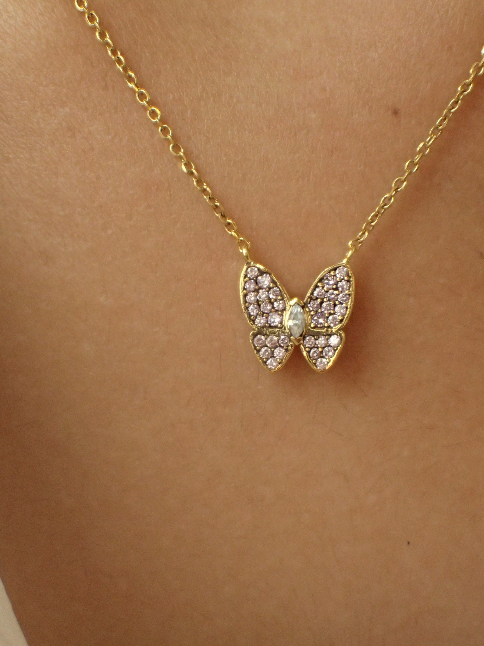 Butterfly Necklace / Amethyst Necklace / February Birthstones / Bridesmaid Gift / Minimalist Necklace Gift for Her