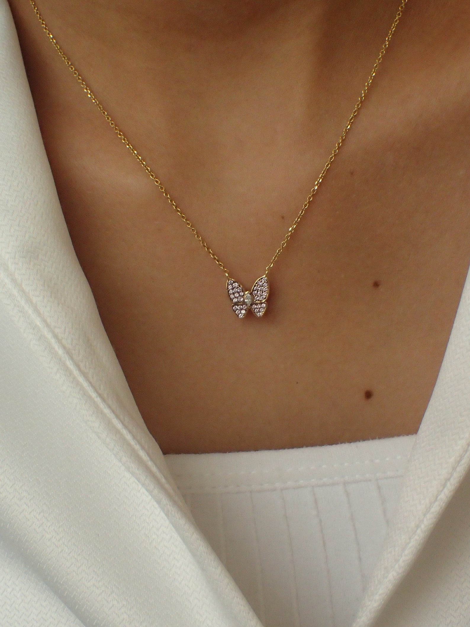 Butterfly Necklace / Amethyst Necklace / February Birthstones / Bridesmaid Gift / Minimalist Necklace Gift for Her