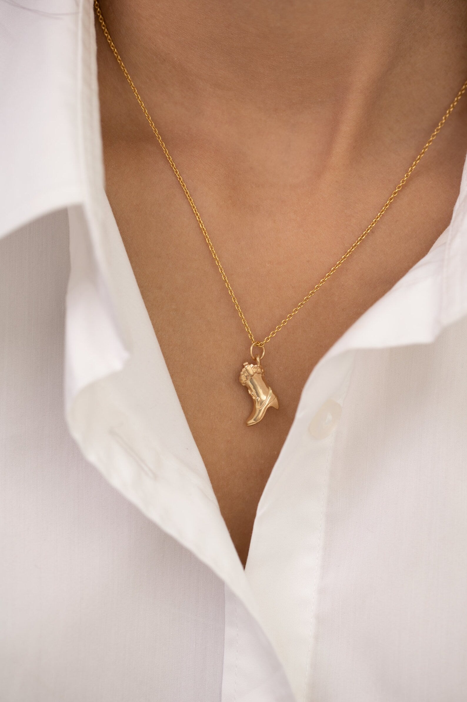 Boot Shoe Pendant Necklace, Boot Shoe Necklace, High Heel Shoe Charm, Fashion Charm Jewelry, High Heel Necklace