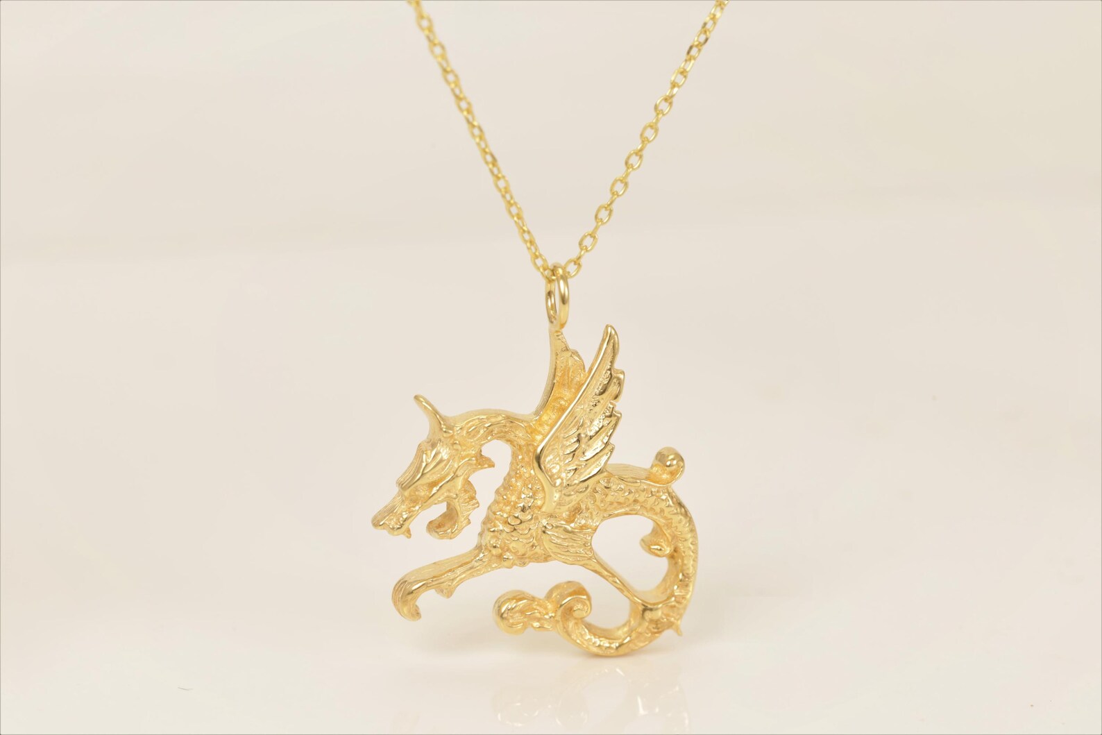 Minimalist Dragon Symbol Necklace, Dragon Charm Necklace, Chinese Mythology, Layering Necklaces, Animal Necklace