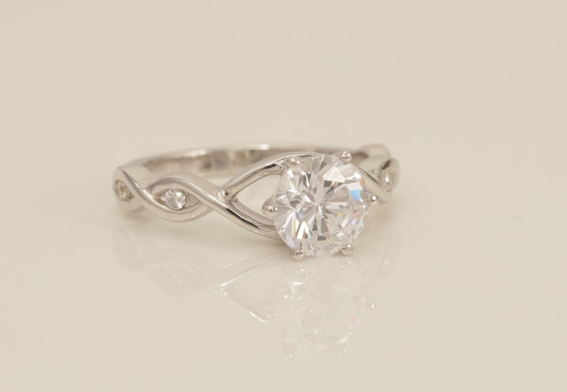 Art Deco Diamond Engagement Ring, Vintage Solitaire Ring, Diamond Anniversary Ring, Bridal Promise Ring Gift for Her