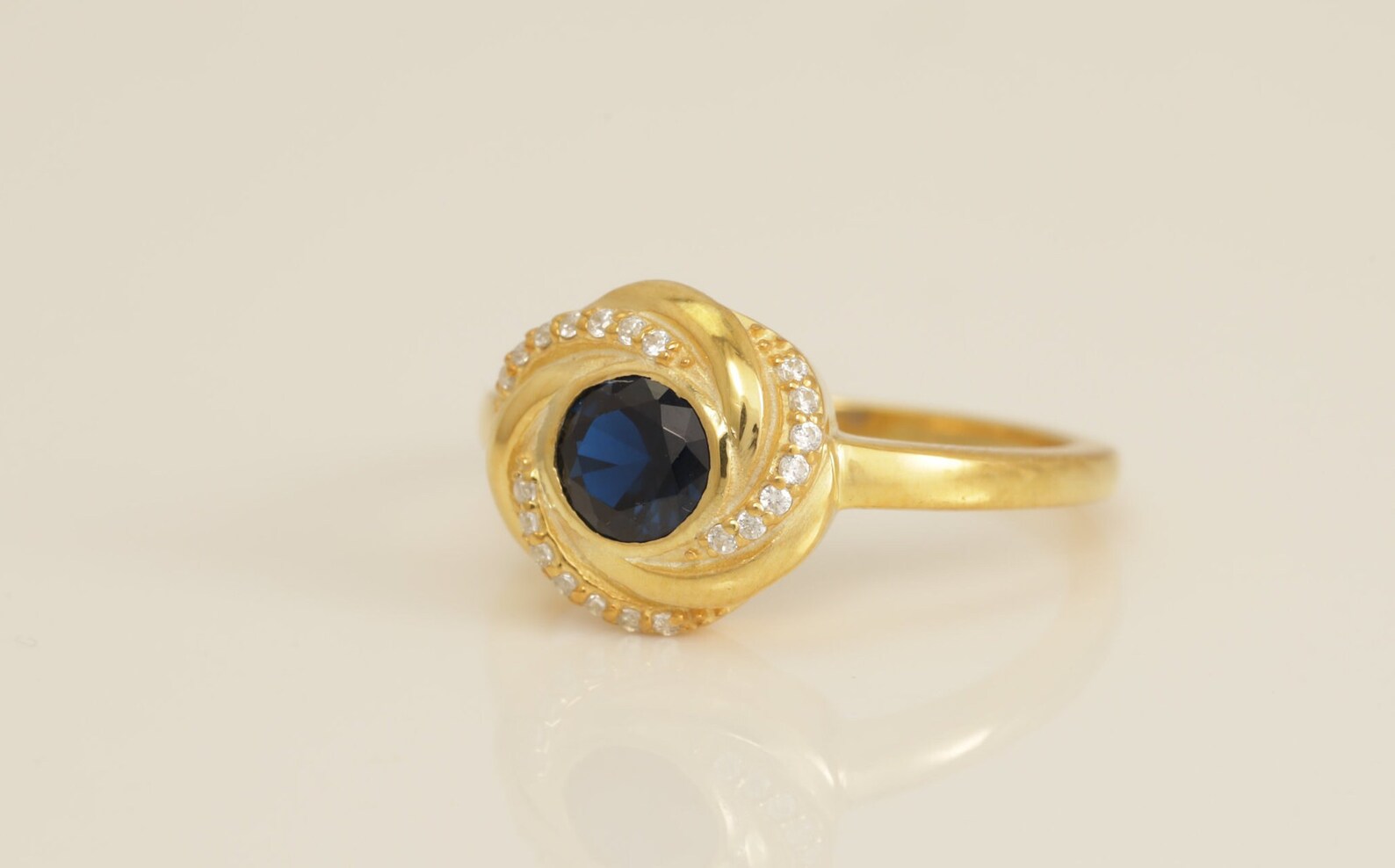 Blue Sapphire Engagement Ring, Channel Set Diamond Halo Blue Sapphire Ring, September Birthstone Ring, Anniversary Ring
