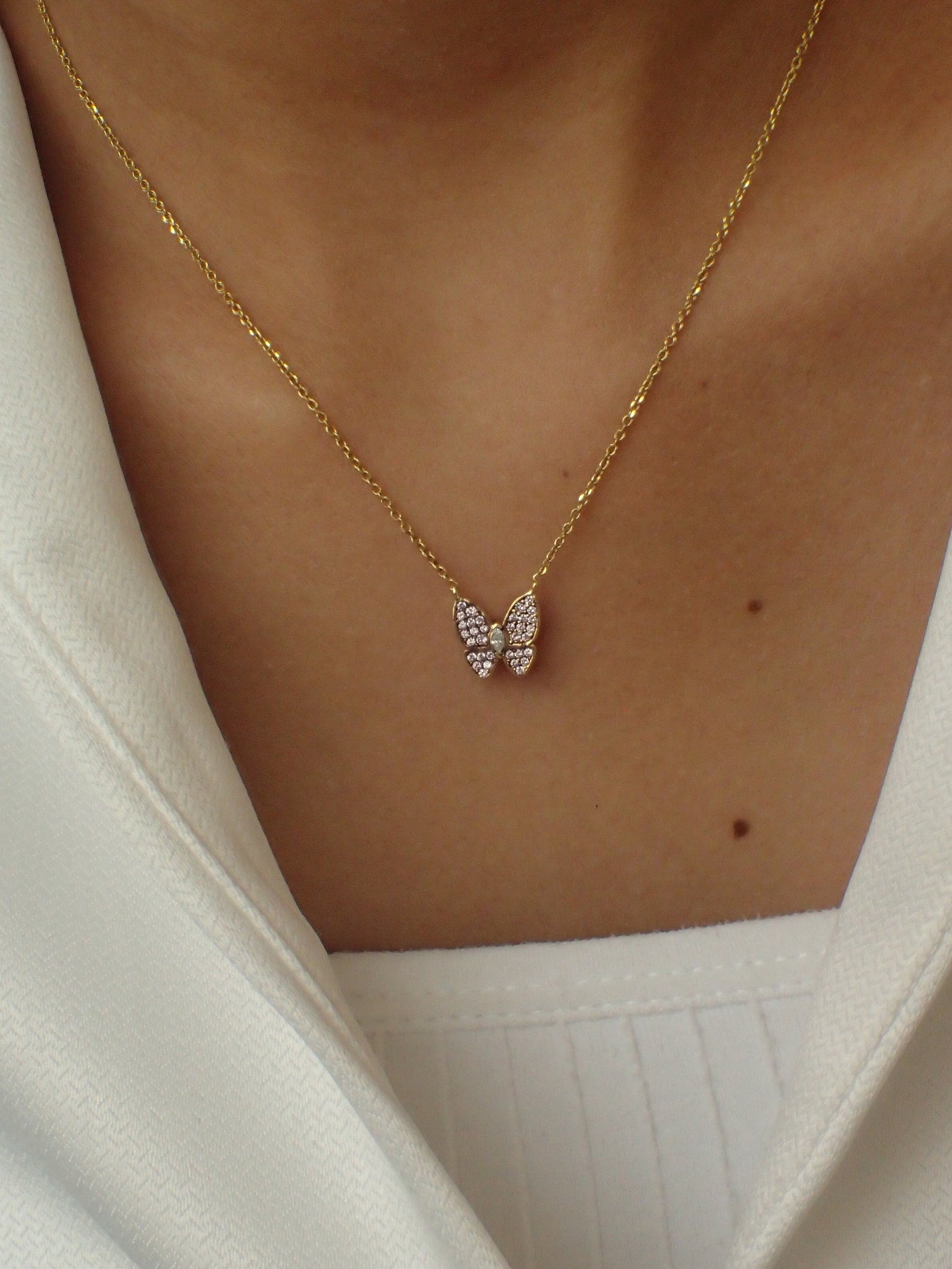 Butterfly Necklace / Amethyst Necklace / February Birthstones / Bridesmaid Gift / Minimalist Necklace Gift for Her