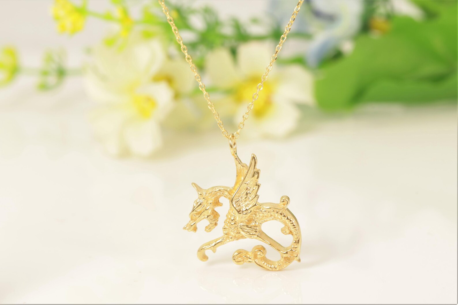 Minimalist Dragon Symbol Necklace, Dragon Charm Necklace, Chinese Mythology, Layering Necklaces, Animal Necklace