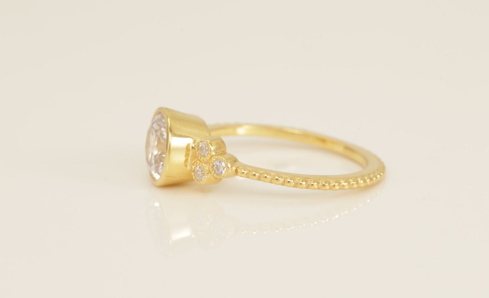 1.0 CT Bazel Set Diamond Engagement Ring, Cluster Wedding Ring, Bridal Promise Ring Gift for Her, Anniversary Ring