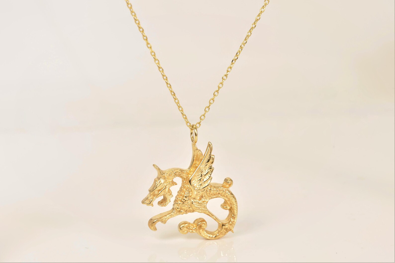 Minimalist Dragon Symbol Necklace, Dragon Charm Necklace, Chinese Mythology, Layering Necklaces, Animal Necklace