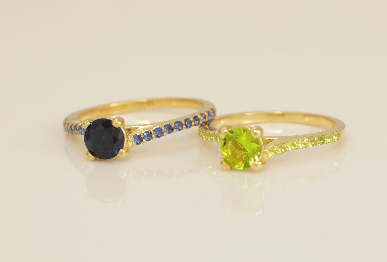 Cathedral Blue Sapphire Engagement Ring, Four Prong Blue Sapphire Wedding Ring, September Birthstone Ring, Bridal Promise Ring