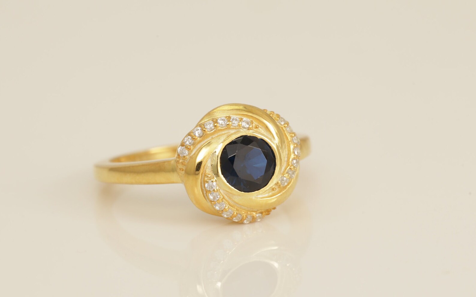 Blue Sapphire Engagement Ring, Channel Set Diamond Halo Blue Sapphire Ring, September Birthstone Ring, Anniversary Ring