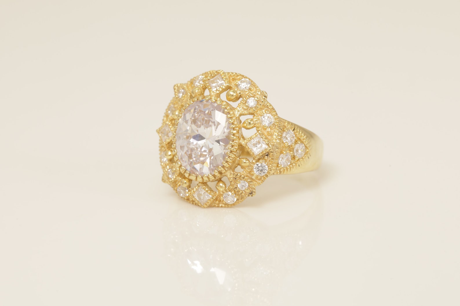 Floral Diamond Engagement Ring, Cluster Diamond Ring, Diamond Statement Ring, Bridal Promise Ring for Women, Anniversary Ring