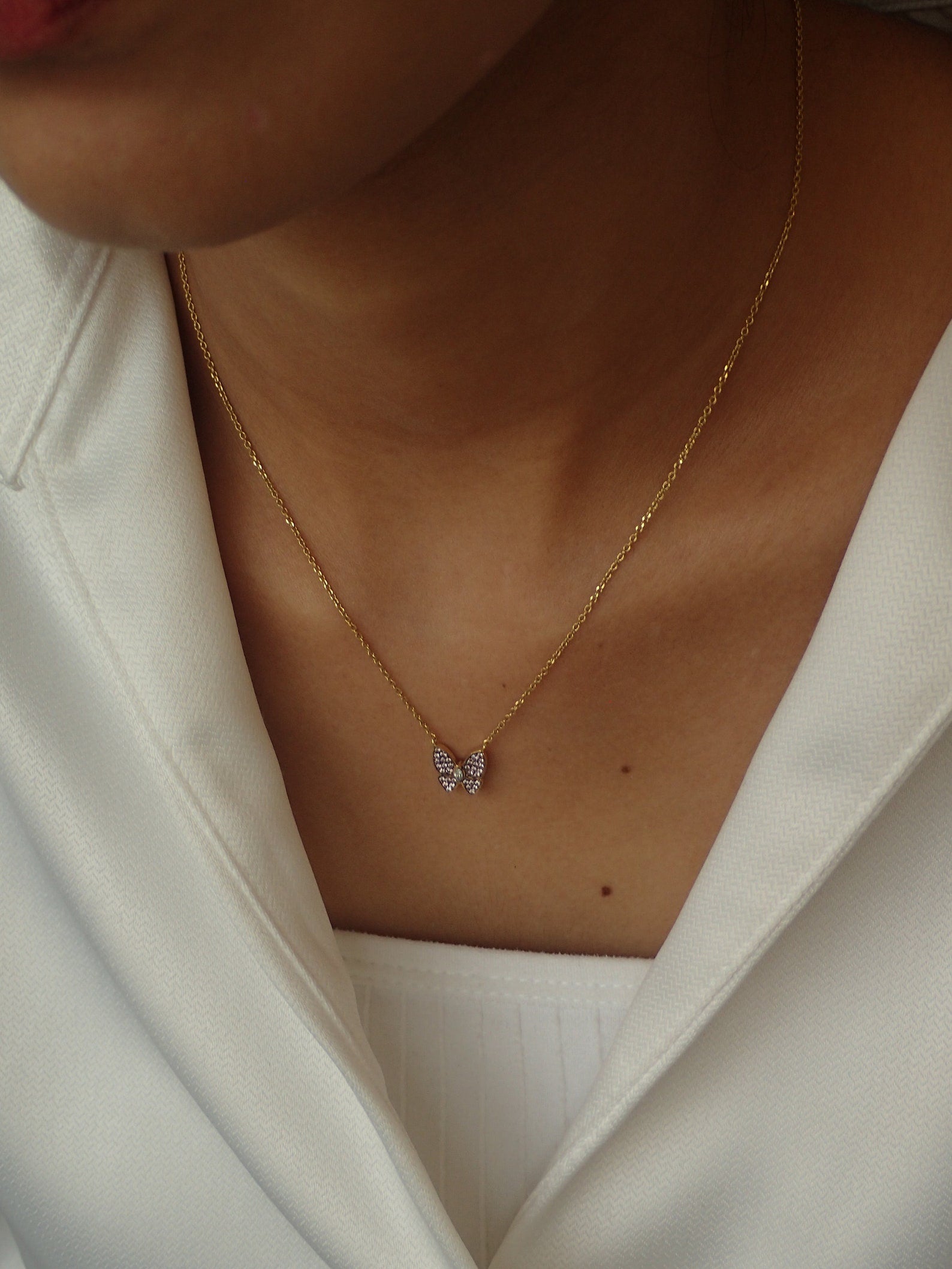 Butterfly Necklace / Amethyst Necklace / February Birthstones / Bridesmaid Gift / Minimalist Necklace Gift for Her