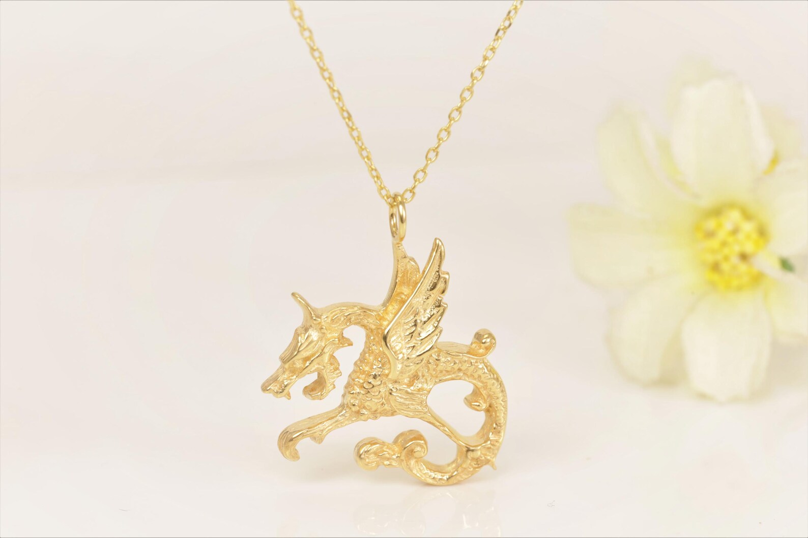 Minimalist Dragon Symbol Necklace, Dragon Charm Necklace, Chinese Mythology, Layering Necklaces, Animal Necklace
