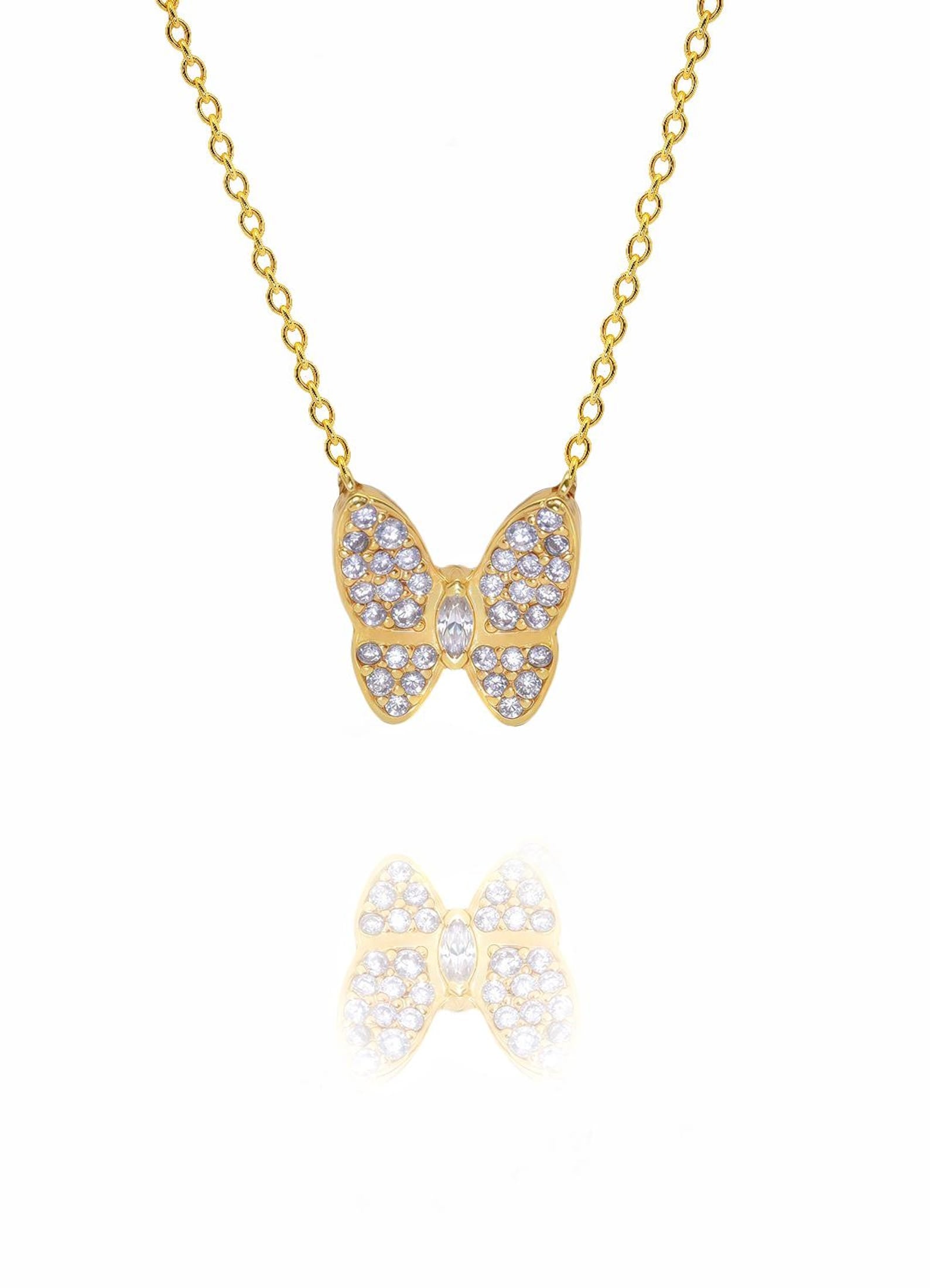 Butterfly Necklace / Diamonds Butterfly Necklace / Daily Wear Necklace / Diamond Necklace