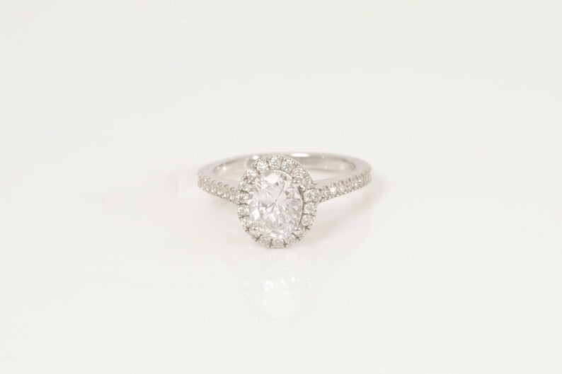2.5 CT Oval Cut Diamond Engagement Ring, Diamond Halo Wedding Ring, Promise Ring for Women, Anniversary Ring Gift for Her