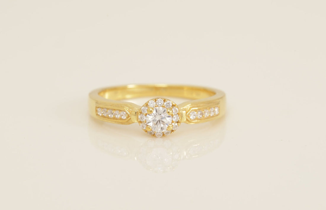 3.3 MM Diamond Halo Engagement Ring, Channel Set Vintage Style Ring, Bridal Promise Ring for Women, Anniversary Ring