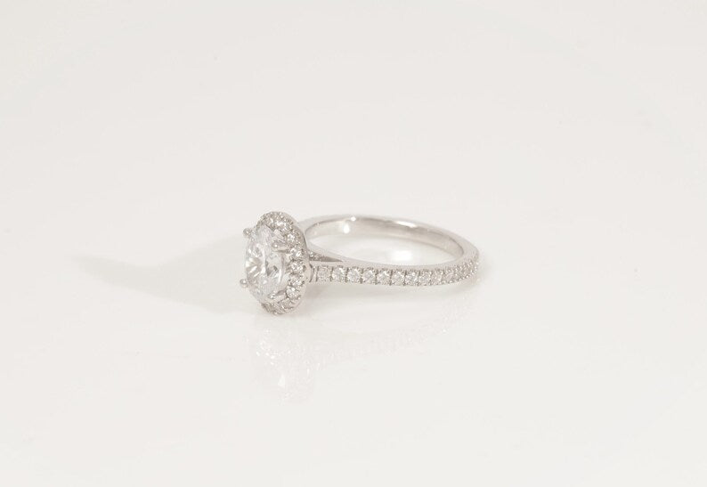 2.5 CT Oval Cut Diamond Engagement Ring, Diamond Halo Wedding Ring, Promise Ring for Women, Anniversary Ring Gift for Her