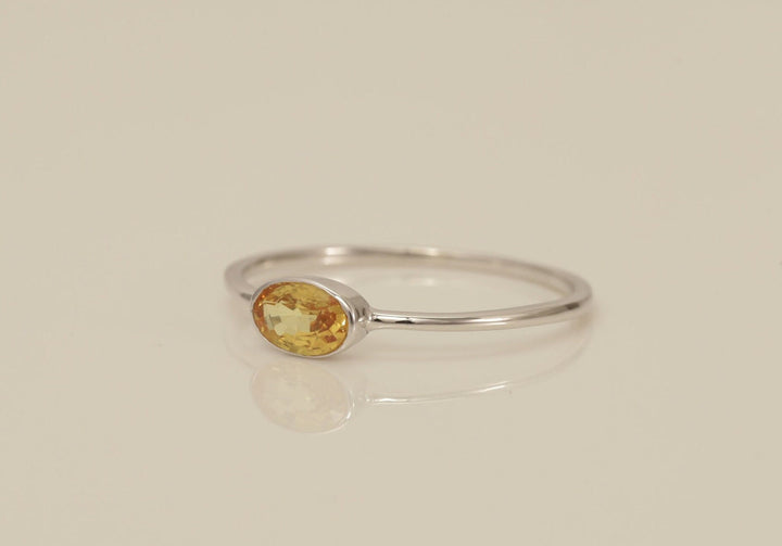Bezel Set Gemstones Wedding Ring, Birthstone Ring Gift for Her, Bridal Promise Ring, Anniversary Ring