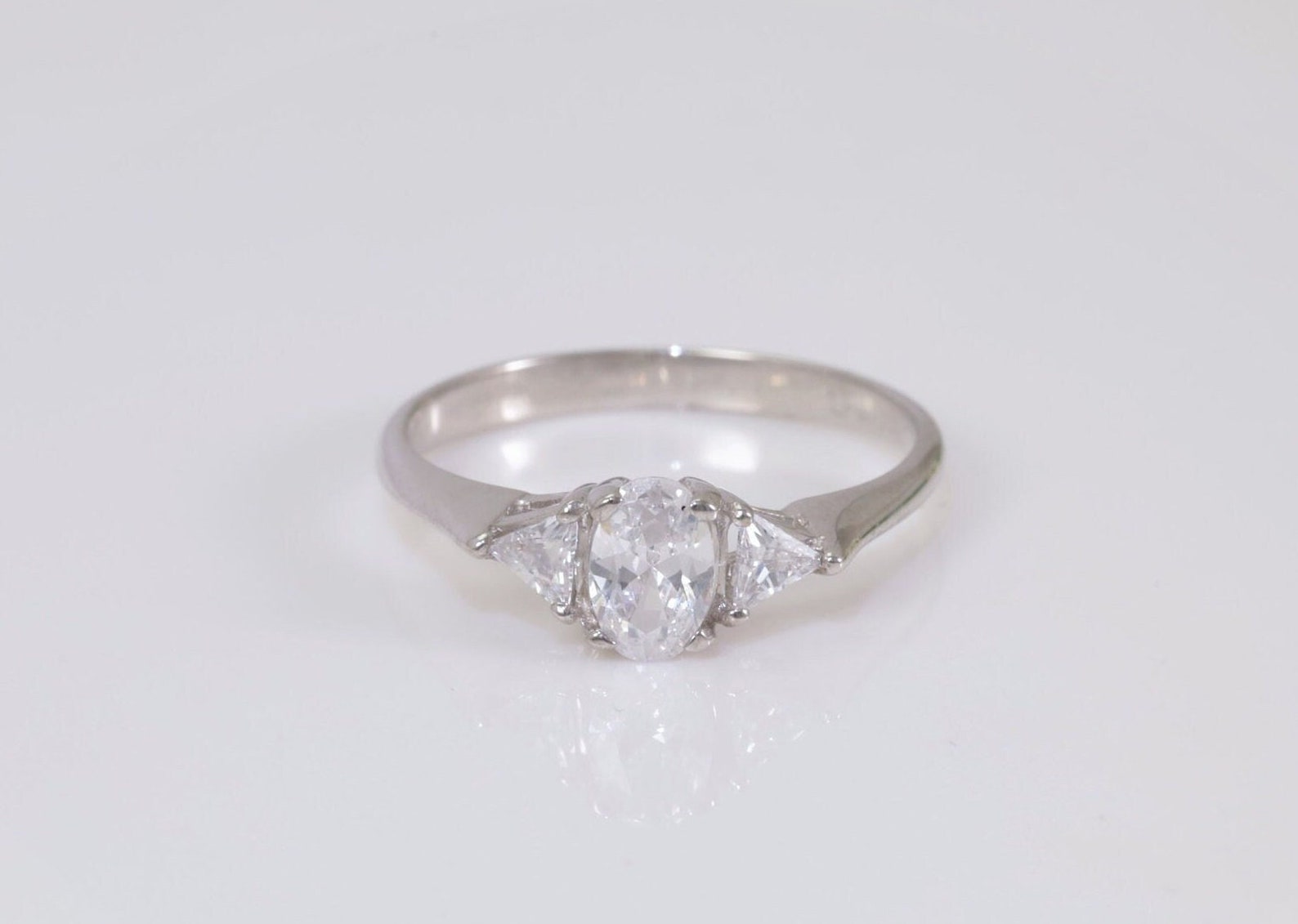 Triangle Cut Diamond Engagement Ring, 0.50 CT Diamond Anniversary Ring, Unique Bridal Ring Gift for Her