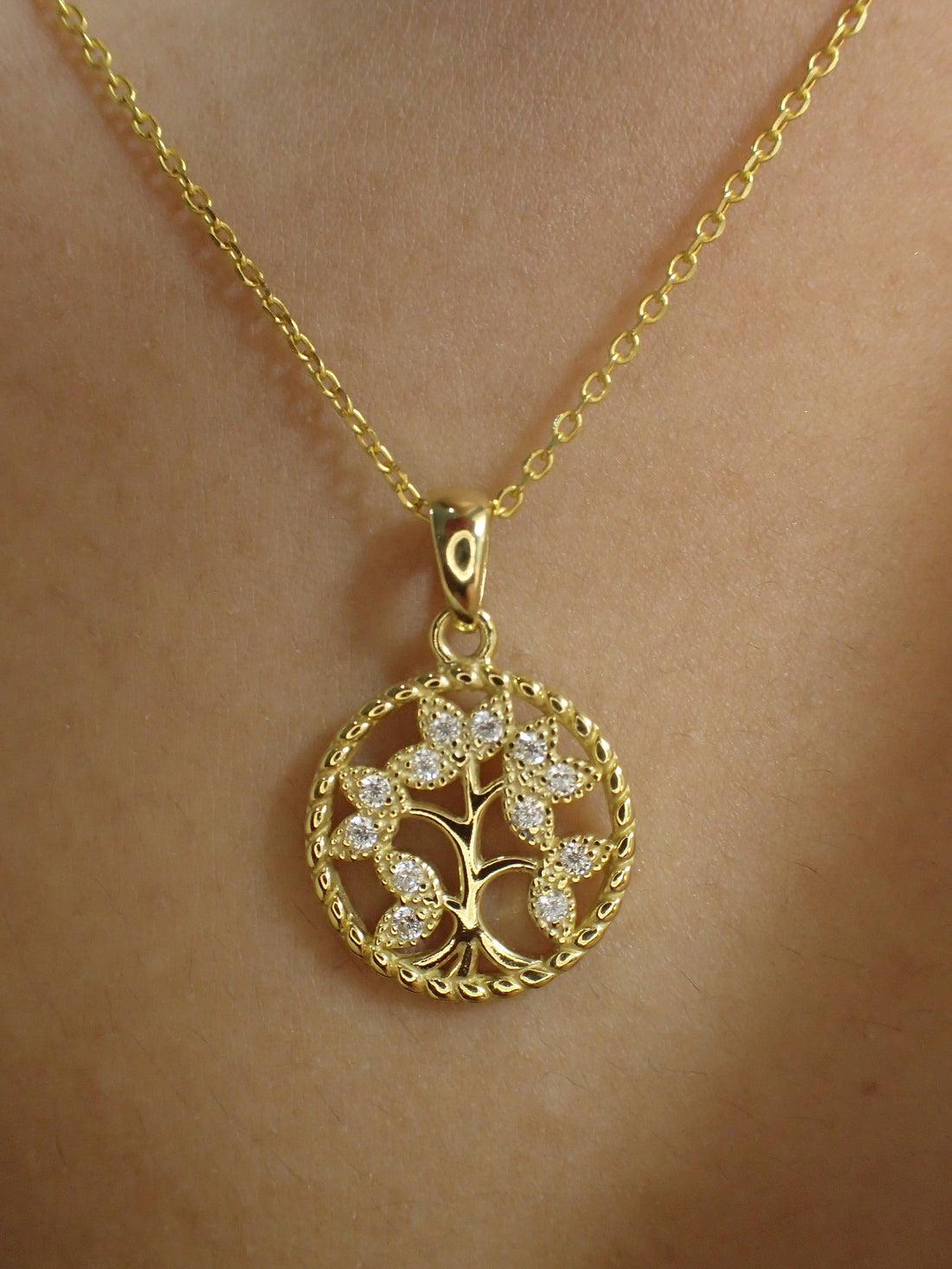 Tree Necklace / Diamonds Tree of Life Necklace / Tree of Life Necklace / Bridesmaid Gift