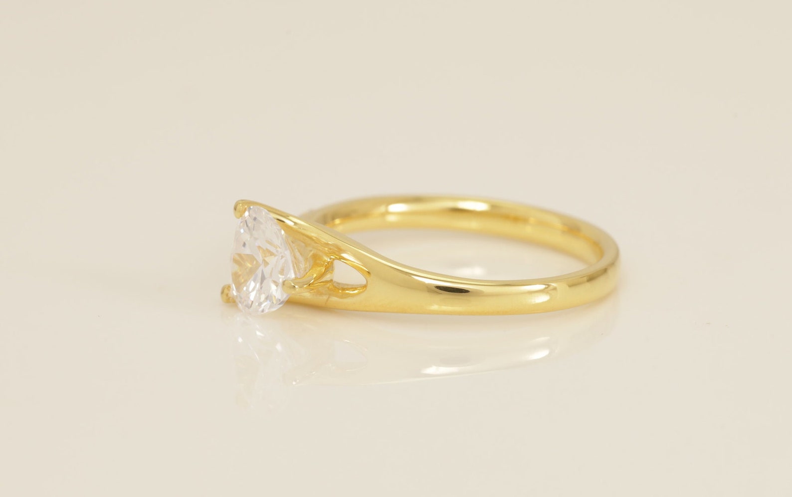 Heart-Shape Diamond Engagement Ring, Vintage Style Solitaire Ring, Bridal Promise Ring for Women, Anniversary Ring