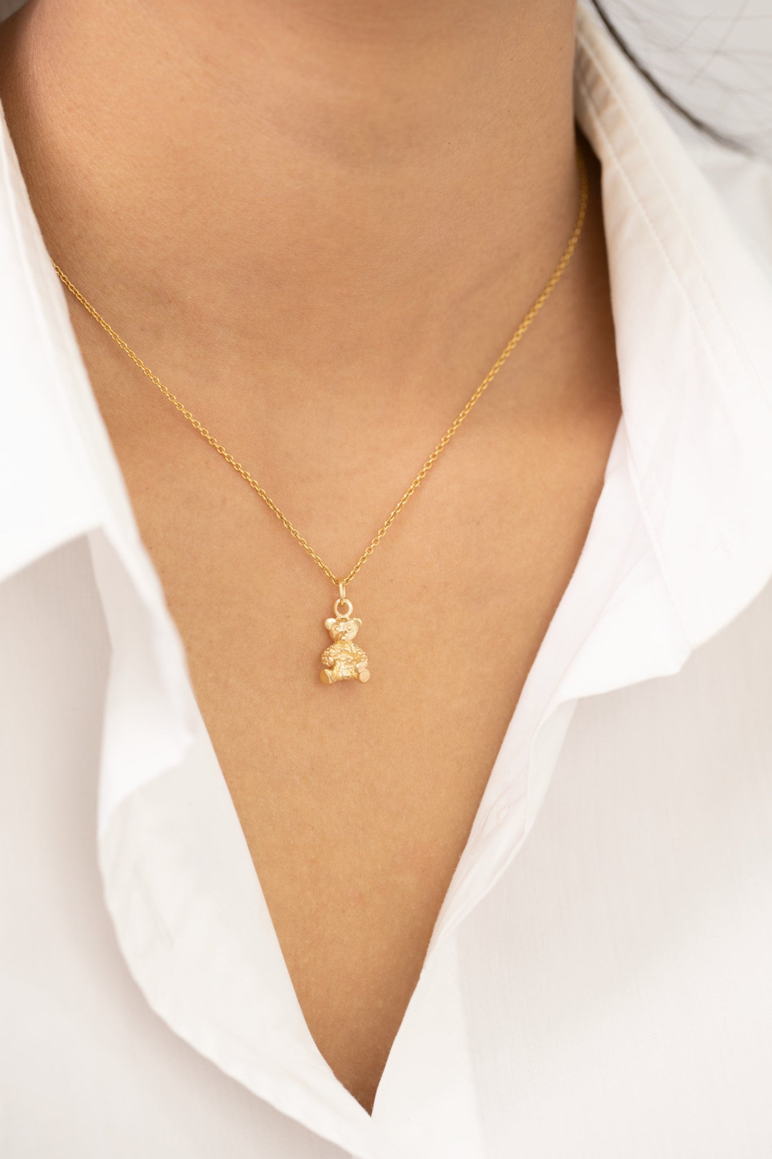 Minimalist Teddy Bear Necklace, Teddy Bear Pendant, Birthday Gift, Cute Necklace, Best Friend Gift, Animal Jewelry