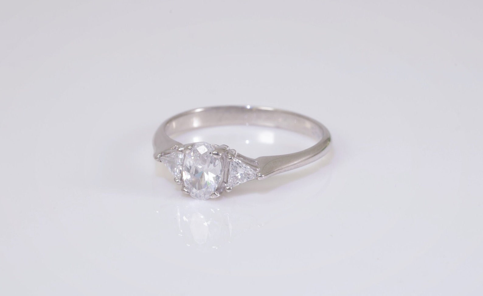 Triangle Cut Diamond Engagement Ring, 0.50 CT Diamond Anniversary Ring, Unique Bridal Ring Gift for Her