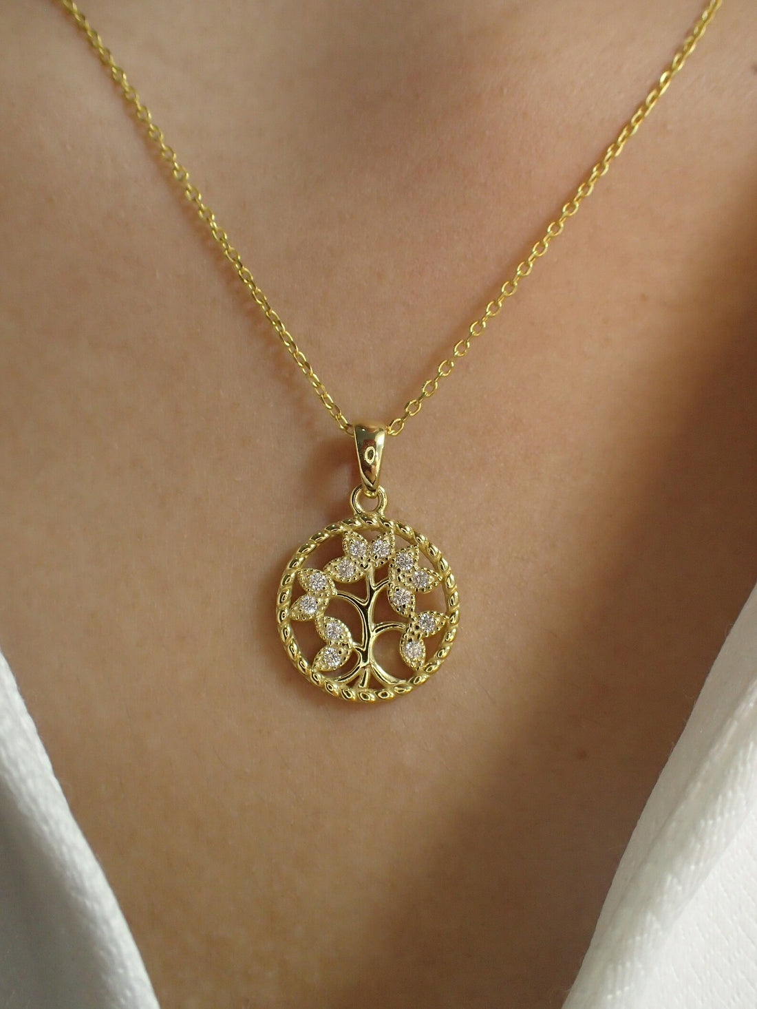 Tree Necklace / Diamonds Tree of Life Necklace / Tree of Life Necklace / Bridesmaid Gift