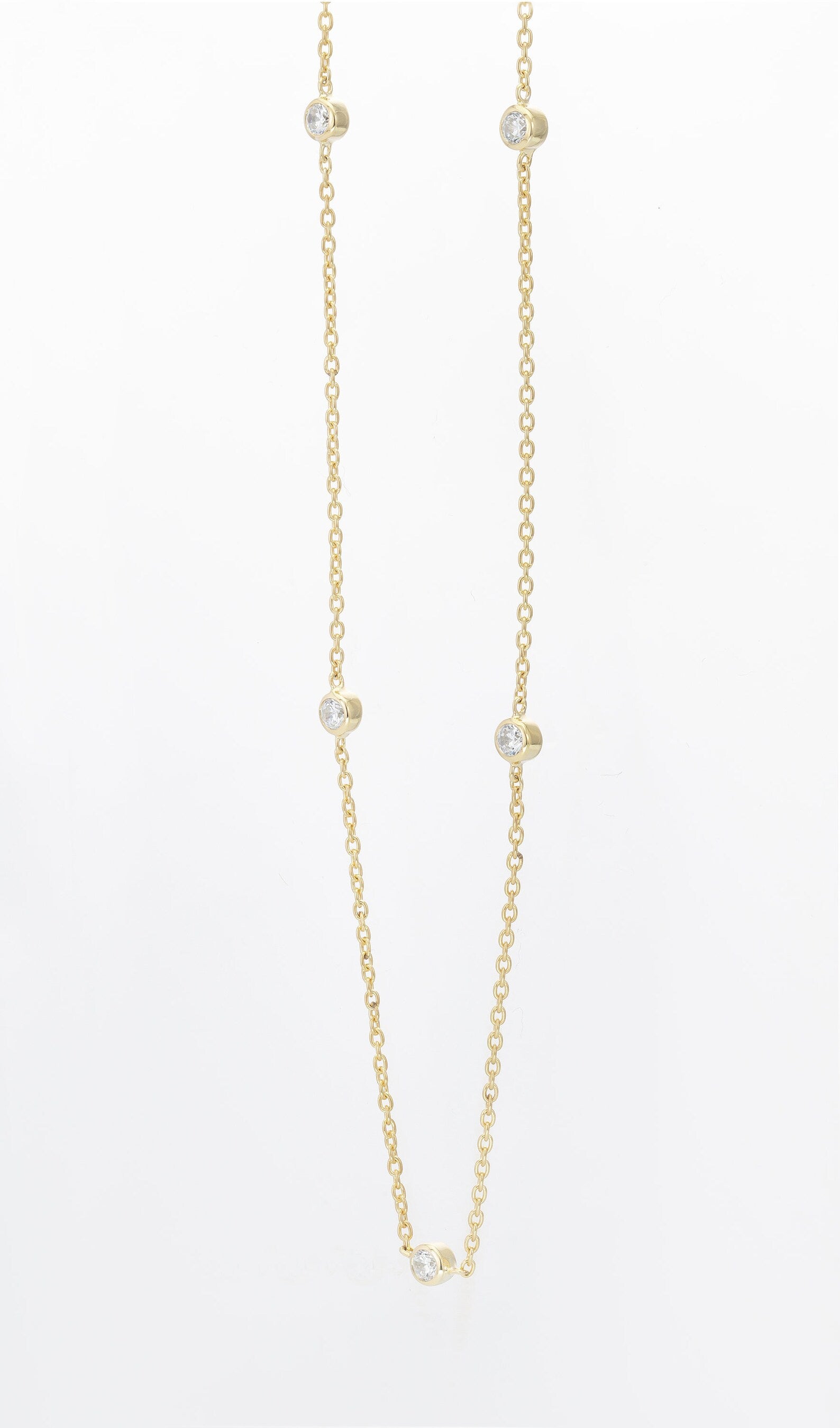 Diamond By The Yard Necklace, Wedding Necklace, Ladies Diamond Necklace, Layering Necklace for Women