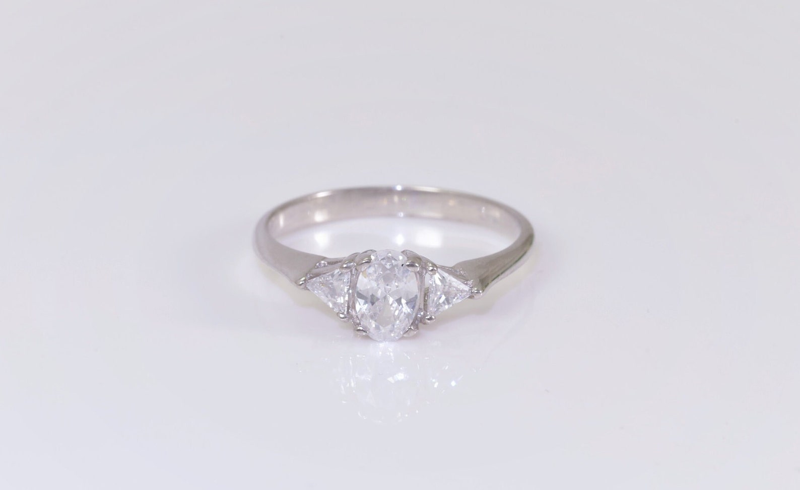 Triangle Cut Diamond Engagement Ring, 0.50 CT Diamond Anniversary Ring, Unique Bridal Ring Gift for Her