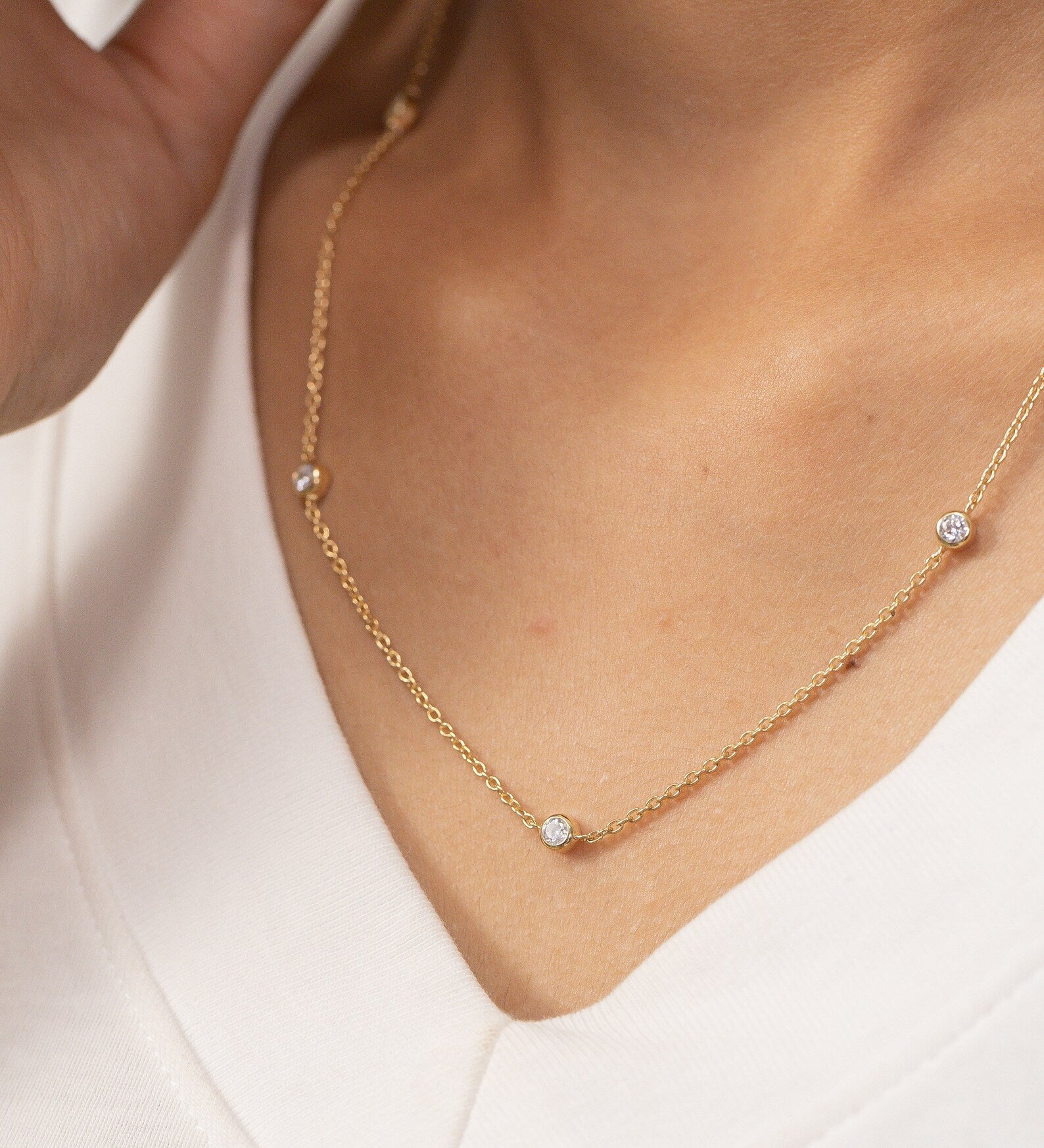 Diamond By The Yard Necklace, Wedding Necklace, Ladies Diamond Necklace, Layering Necklace for Women