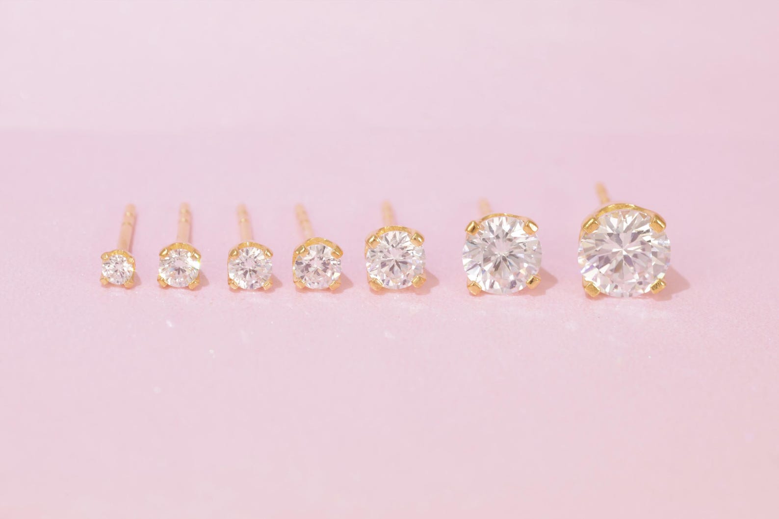 5mm Moissanite Stud Earrings, 14K Gold Moissanite Studs, Wedding Earrings, Bridesmaid Gift, Graduation Gift