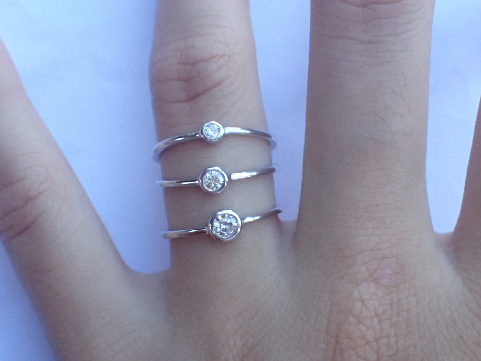 Moissanite Solitaire Ring, Bezel Set Moissanite Ring, Minimalist Simple Moissanite Ring, Stacking Ring, Promise Ring Gift for Her