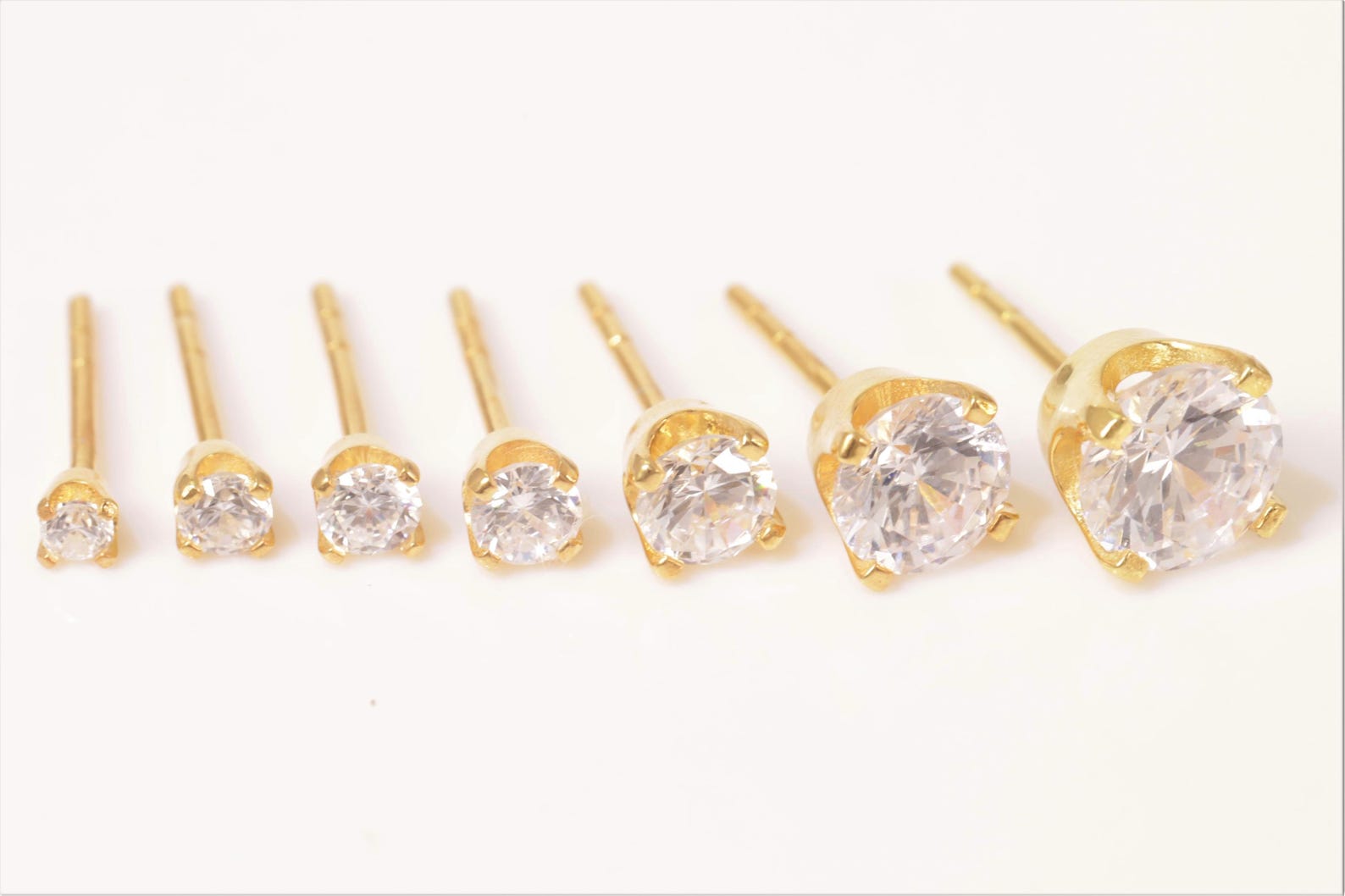 5mm Moissanite Stud Earrings, 14K Gold Moissanite Studs, Wedding Earrings, Bridesmaid Gift, Graduation Gift