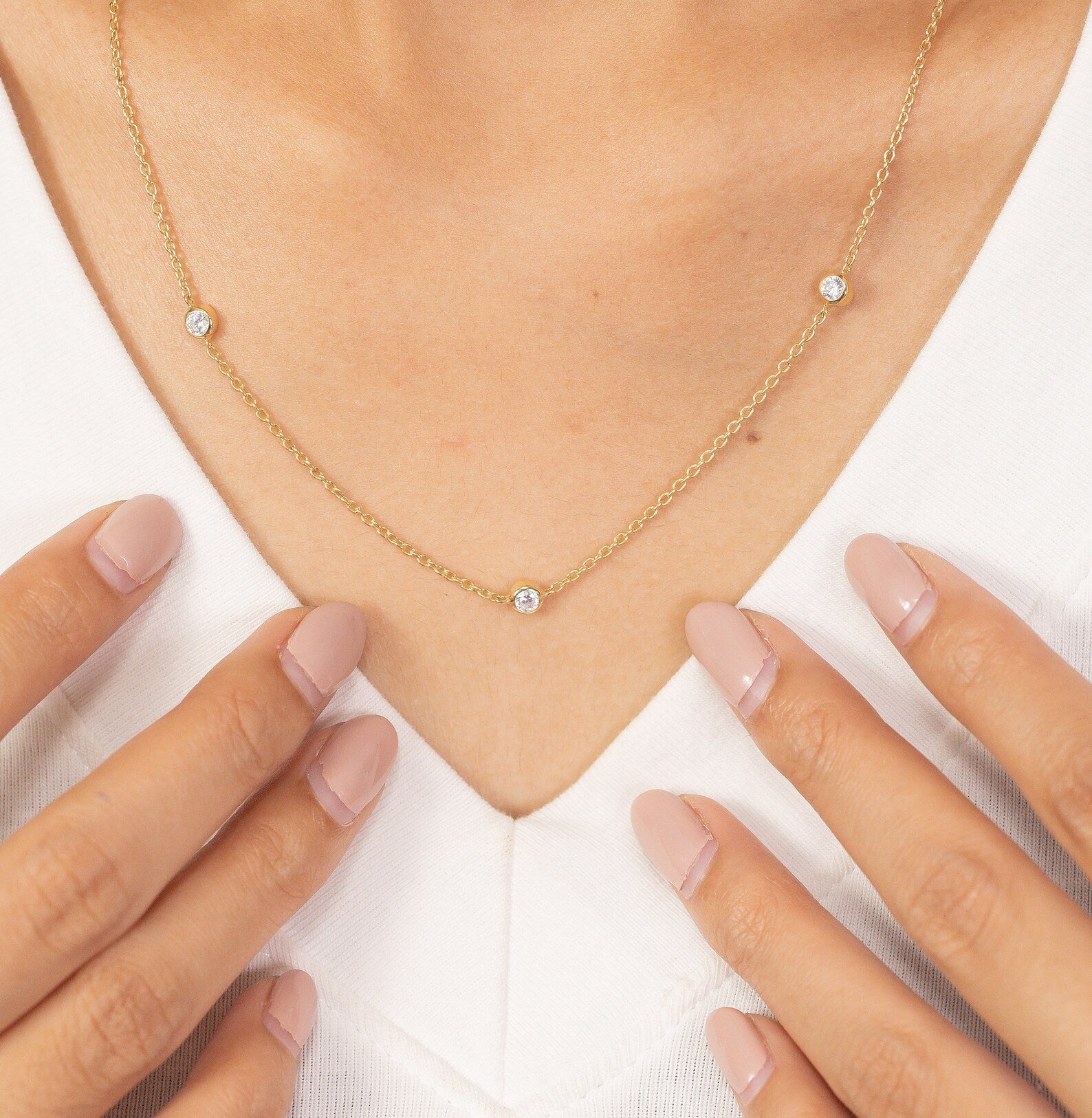 Diamond By The Yard Necklace, Wedding Necklace, Ladies Diamond Necklace, Layering Necklace for Women