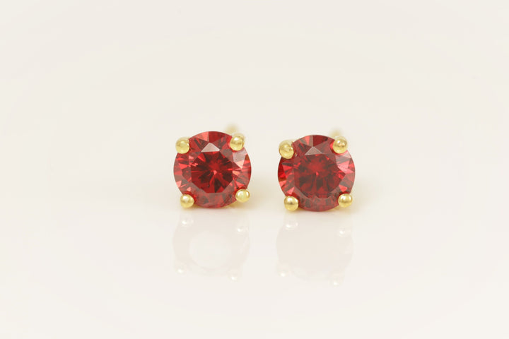 Four Prong Garnet Stud Earrings, January Birthstone Gifts, Starling Silver Garnet Solitaire Earring, Everyday Earrings