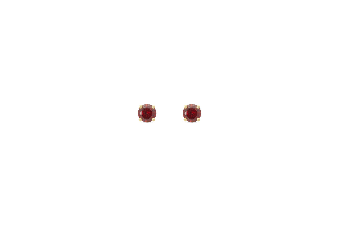 Four Prong Garnet Stud Earrings, January Birthstone Gifts, Starling Silver Garnet Solitaire Earring, Everyday Earrings