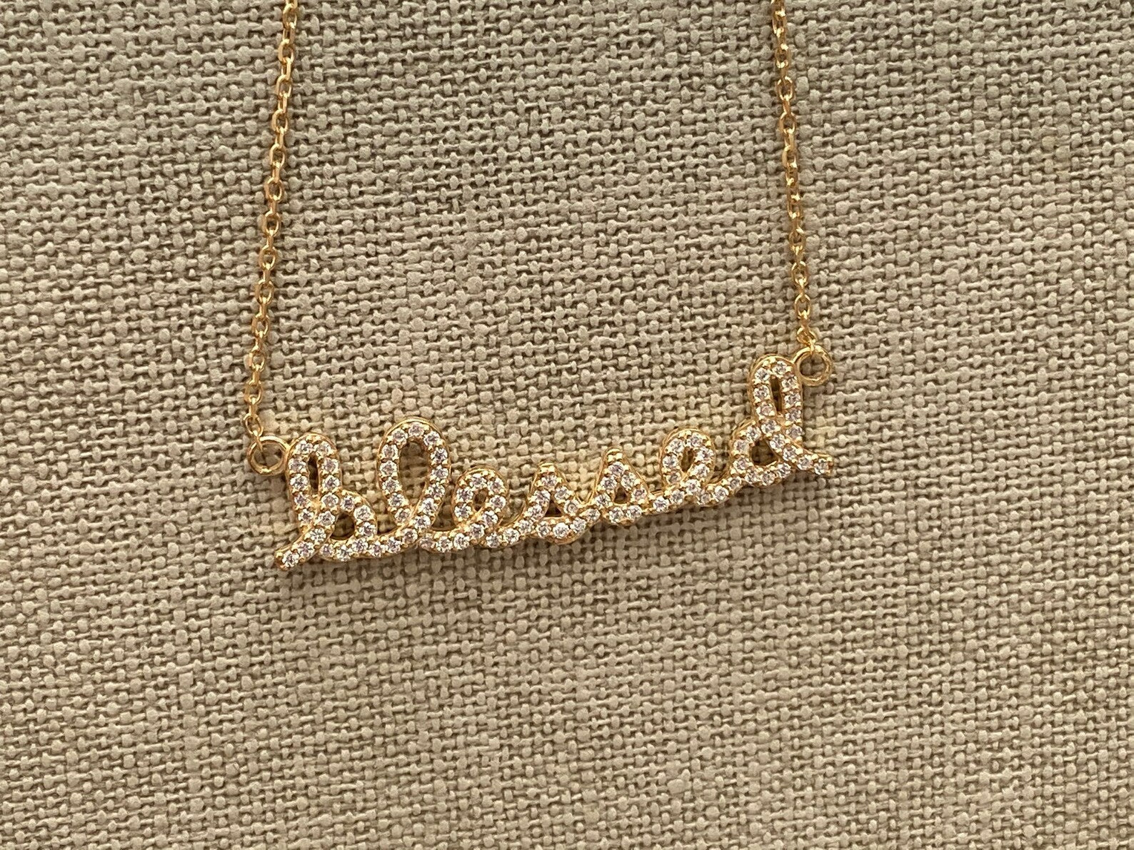 Blessed Necklace / Feeling Blessed Necklace / Expression of Being Blessed Gift / Custom Name Necklace